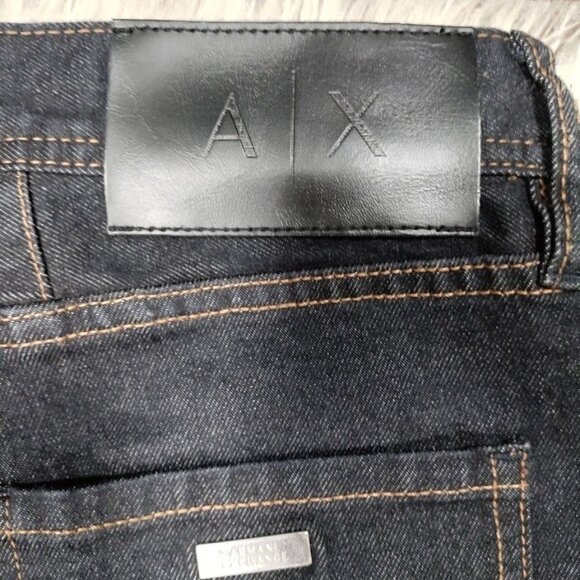 Armani Exchange J13 Slim Fit Mid Rise Denim Straight Jeans Black Mens Size 30 - Picture 4 of 10